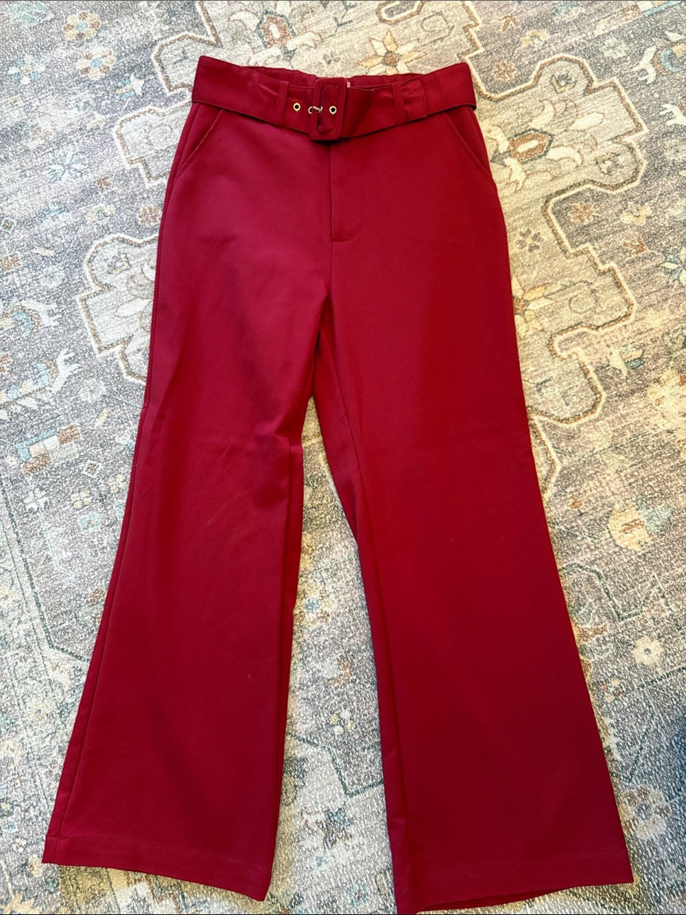 Show me Your MuMu Wide-Leg Women’s Pants in Deep Burgundy